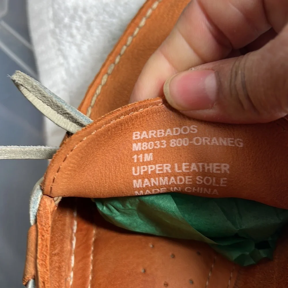 Tommy Bahama Orange Boat Shoes with Moccasin Toe - Picture 11 of 11